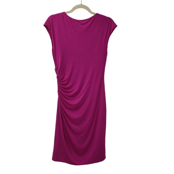 Ann Taylor Side Ruched Drape Neck Dress Size 4 - Picture 2 of 6